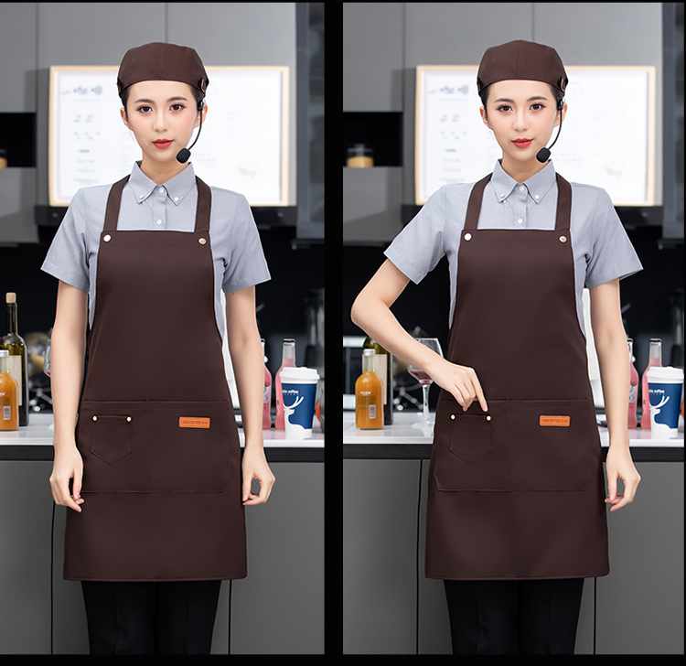 Workwear waterproof fabric solid color halter neck apron N01-586-594