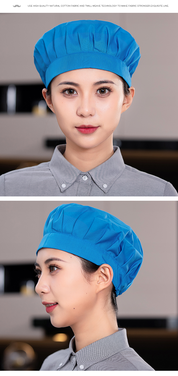 Polyester Korean style wide brim full fabric work cap N01-835-841