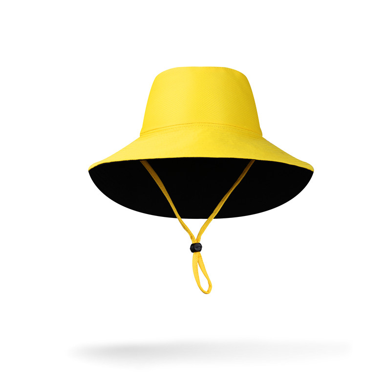 Bucket hat series double-sided large brim sun hat with adjustable windproof rope D27-CZD132