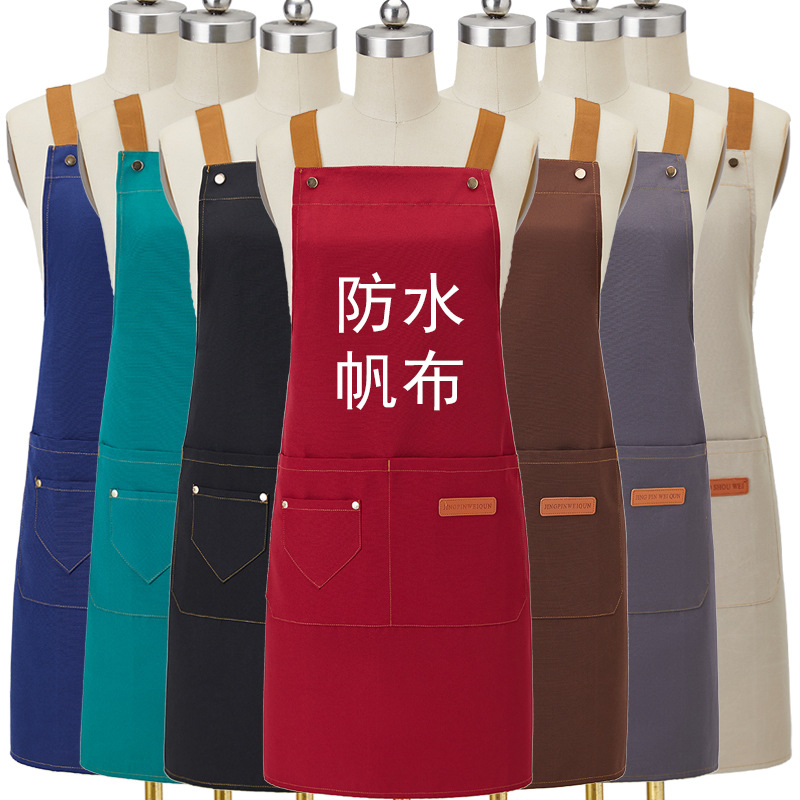 Canvas waterproof halter apron B05-Waterproof canvas