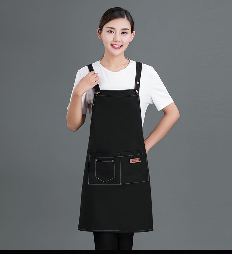 Cotton canvas double buckle adjustable shoulder apron N01-20D338-20D340