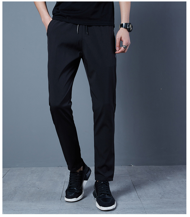 Solid color thin men casual sports trousers KD2-ZY8022