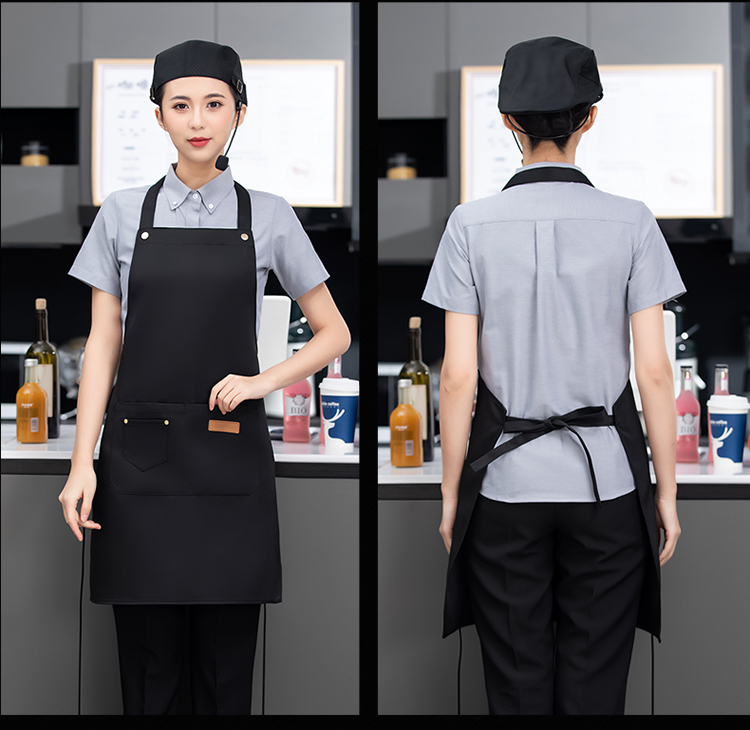 Workwear waterproof fabric solid color halter neck apron N01-586-594