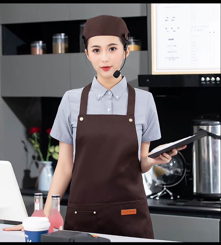 Workwear waterproof fabric solid color halter neck apron N01-586-594