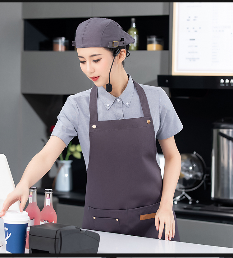 Workwear waterproof fabric solid color halter neck apron N01-586-594