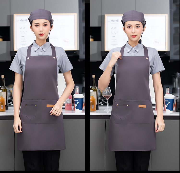 Workwear waterproof fabric solid color halter neck apron N01-586-594