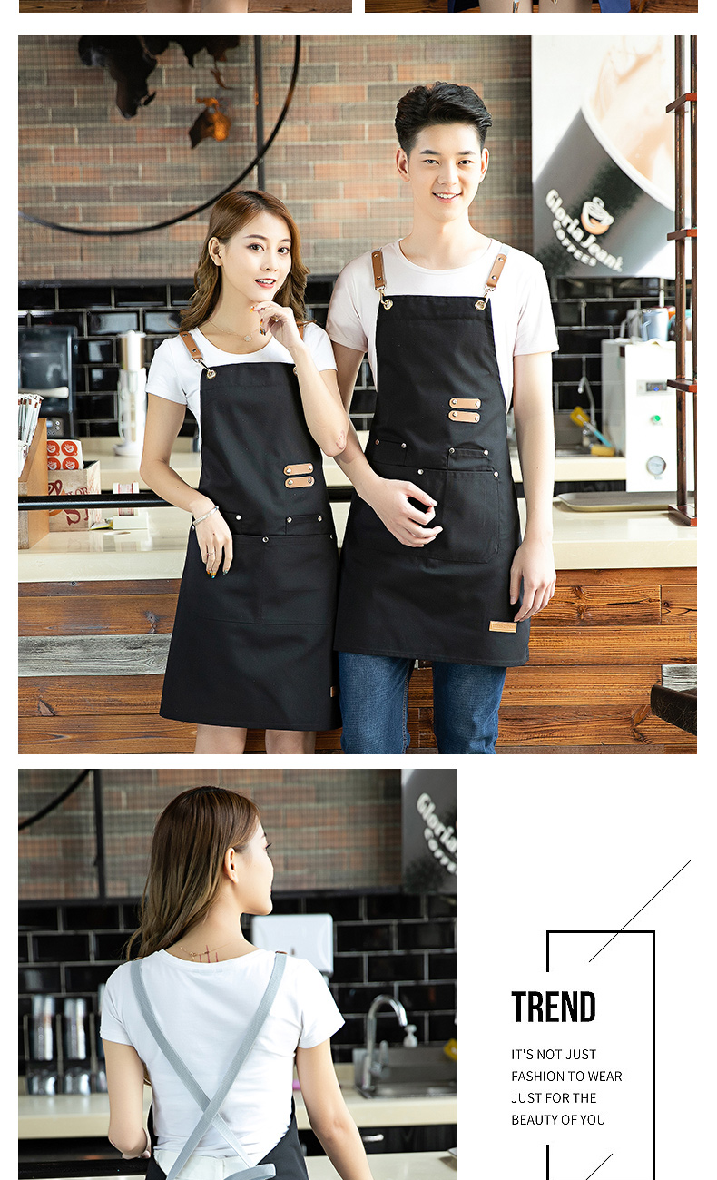 Quality denim bib apron H20-19-181 canvas