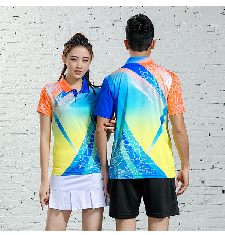 150g color matching V-neck sports casual short-sleeved men and women GM2-2621