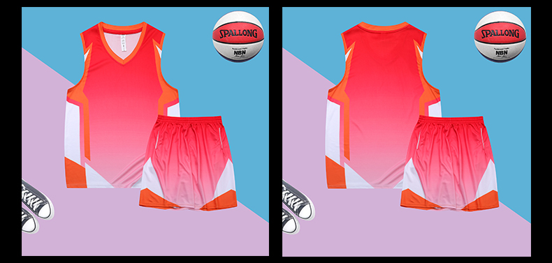 Gradient color basketball uniform suit GR1-1981 men