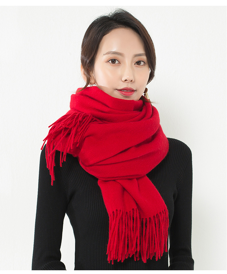 260g China Red Annual Meeting Solid Color Scarf 180-Shanghai Story