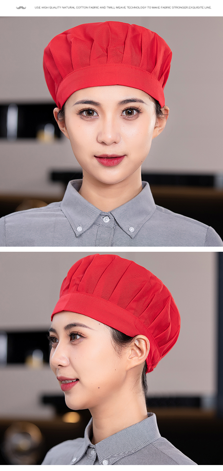 Polyester Korean style wide brim full fabric work cap N01-835-841