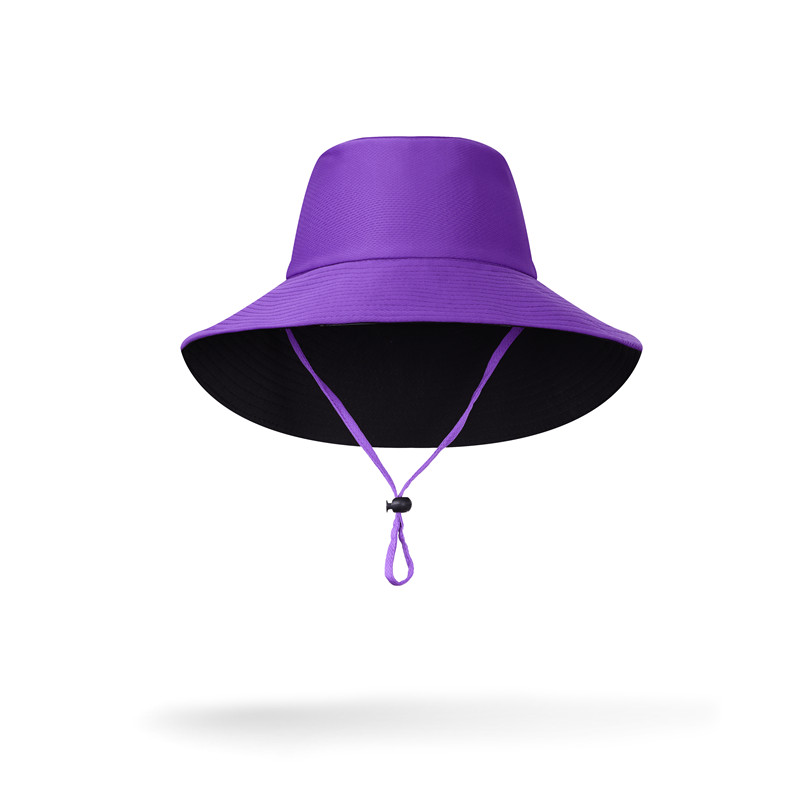 Bucket hat series double-sided large brim sun hat with adjustable windproof rope D27-CZD132