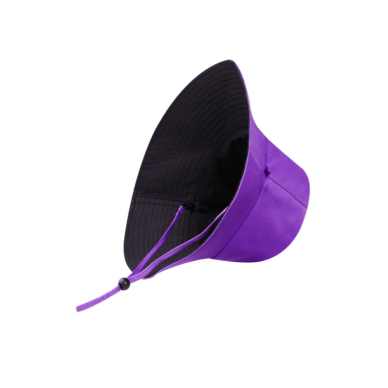 Bucket hat series double-sided large brim sun hat with adjustable windproof rope D27-CZD132