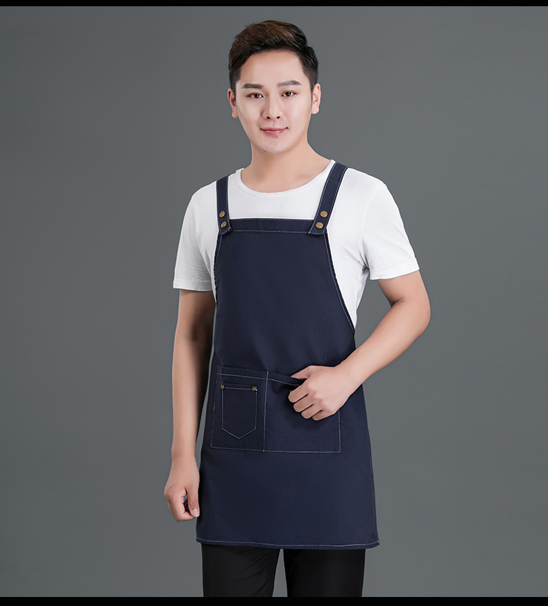 Cotton canvas double buckle adjustable shoulder apron N01-20D338-20D340