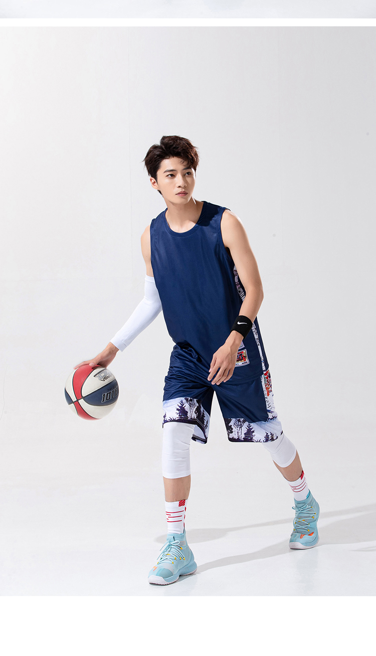 Round neck printed outdoor sports basketball suit 210-B210 adult