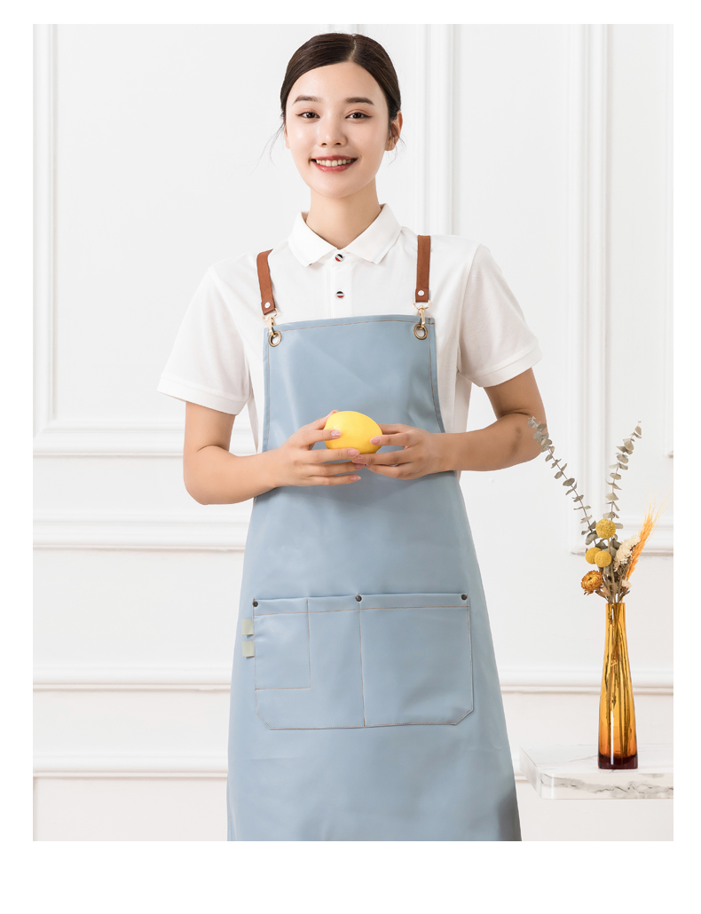 Waterproof and anti-fouling kitchen and dining leather halter apron universal style H01-224