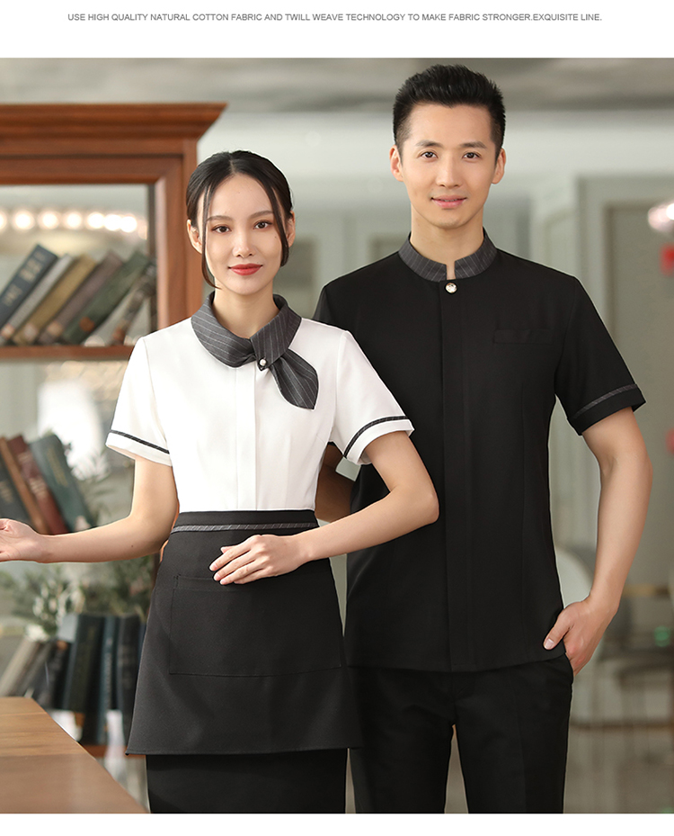 Rabbit collar waiter work clothes apron H02-22LY011-015