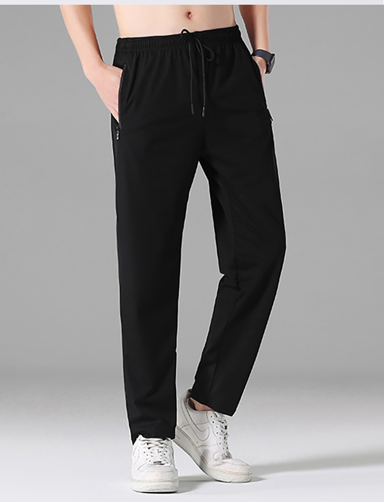 Elastic pocket zipper drawstring sports trousers KD2-RZ020