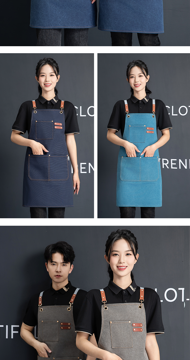 Adjustable Cross Straps Waterproof Canvas Apron U01-F11