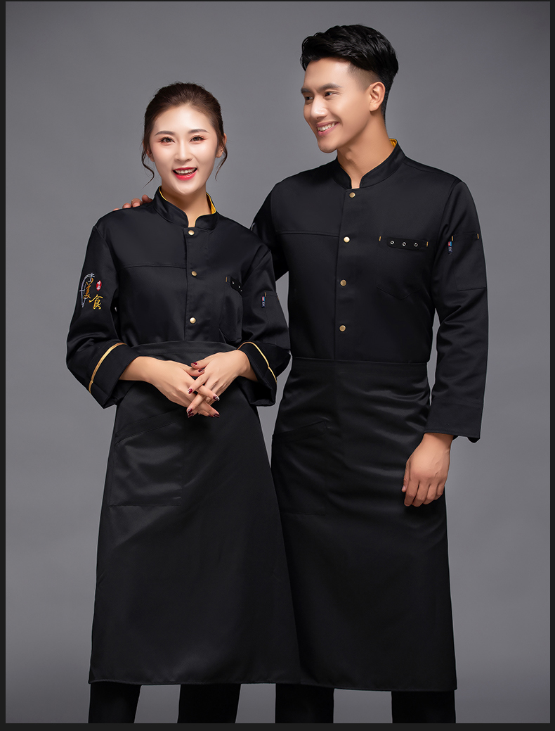 Single exhaust hole hotel long sleeve chef uniform top H12-L033