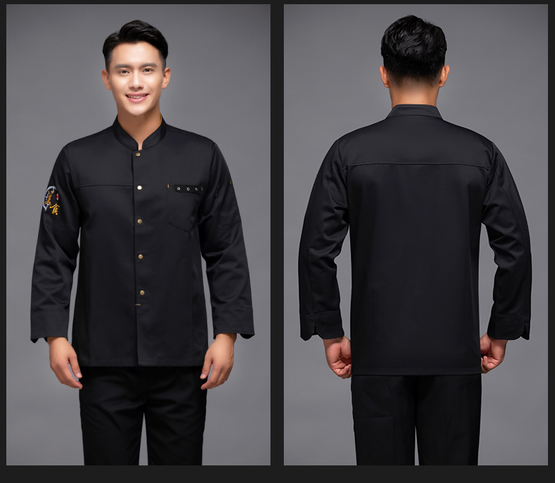 Single exhaust hole hotel long sleeve chef uniform top H12-L033