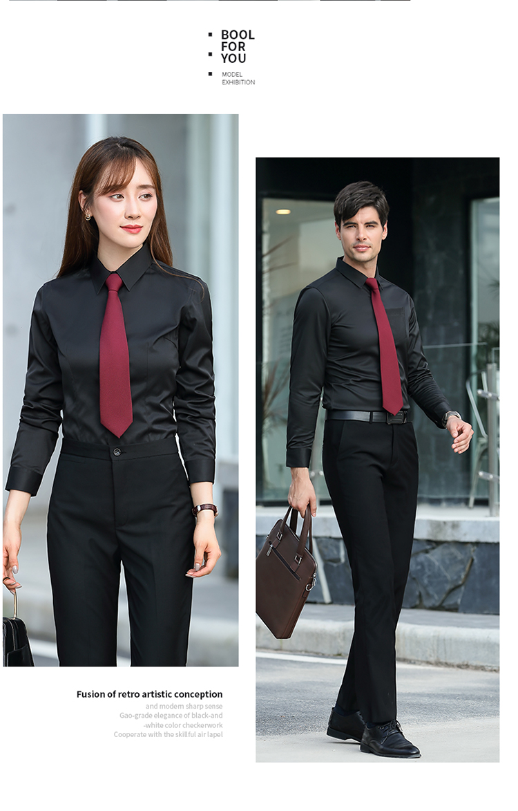 Plain modal slim fit commuter professional long-sleeved shirt for men and women DQ1-9808 long-sleeved shirt