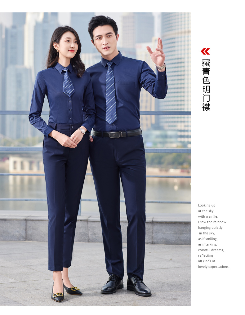 Professional commuting concealed button anti-exposure long-sleeved shirt men 171-910 long-sleeved shirt men