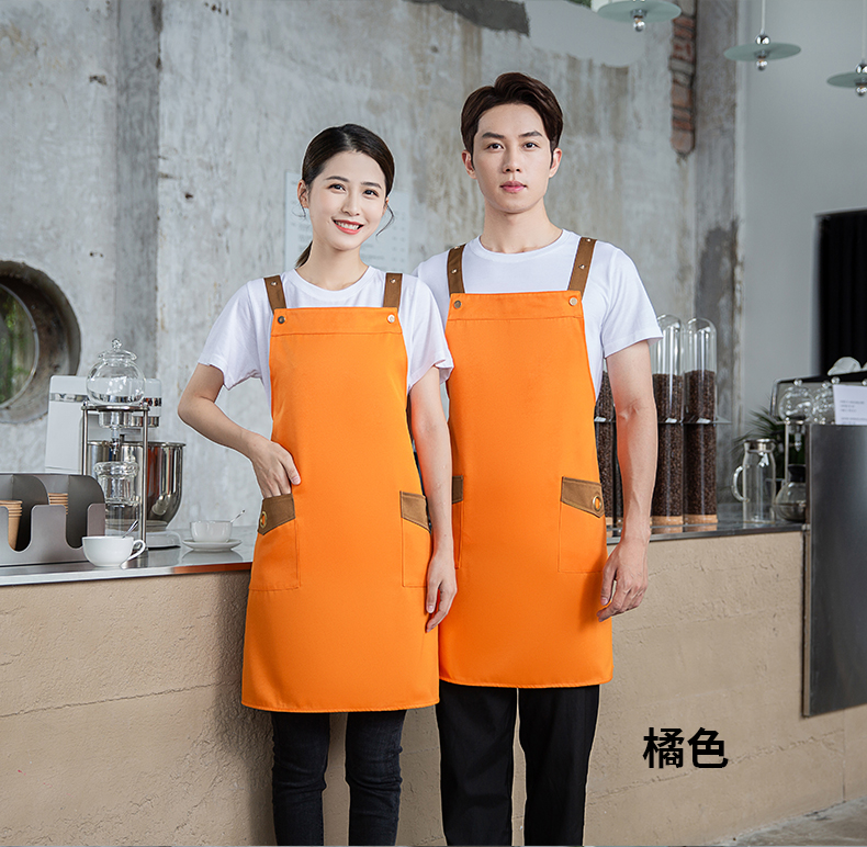 Kitchen and restaurant waterproof and oil-proof shoulder apron U01-B01