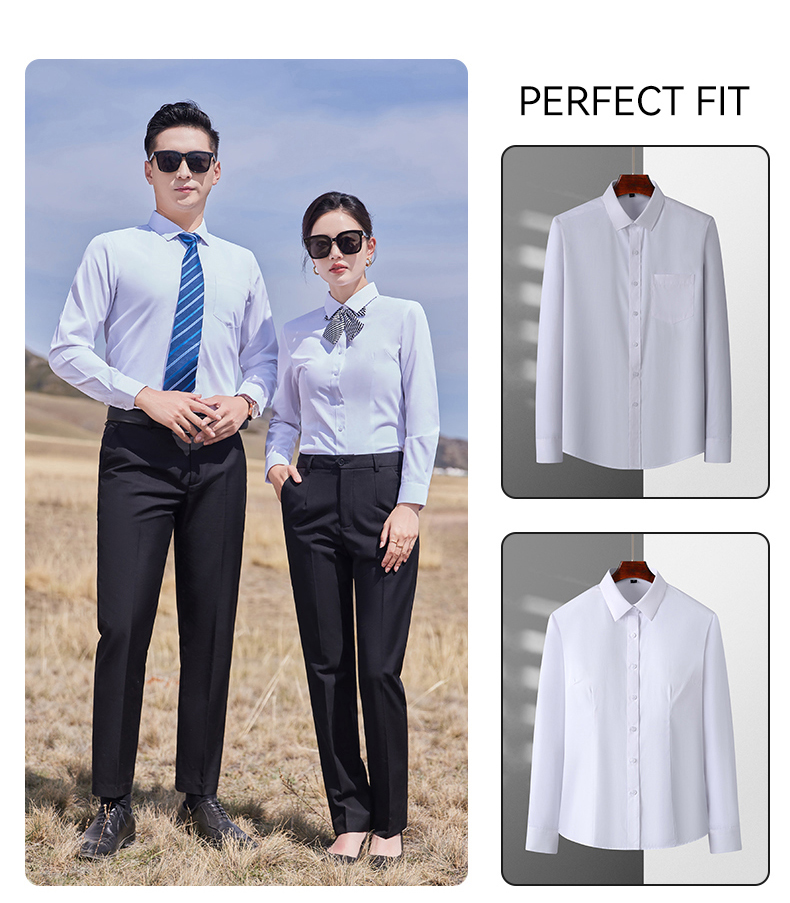 Fine twill long-sleeved shirt for men and women 129-221 long-sleeved shirt