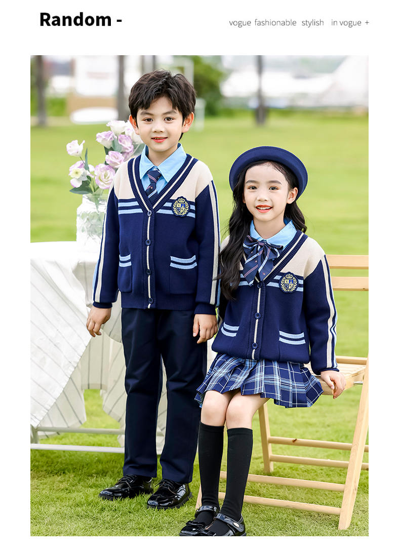 British style casual class uniform pure cotton suit school uniform 215-9155+9156 four-piece suit (with label)