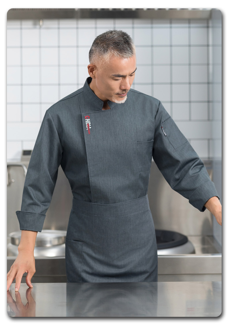 CHINA Letter embroidered long-sleeved chef uniform H01-2023-31