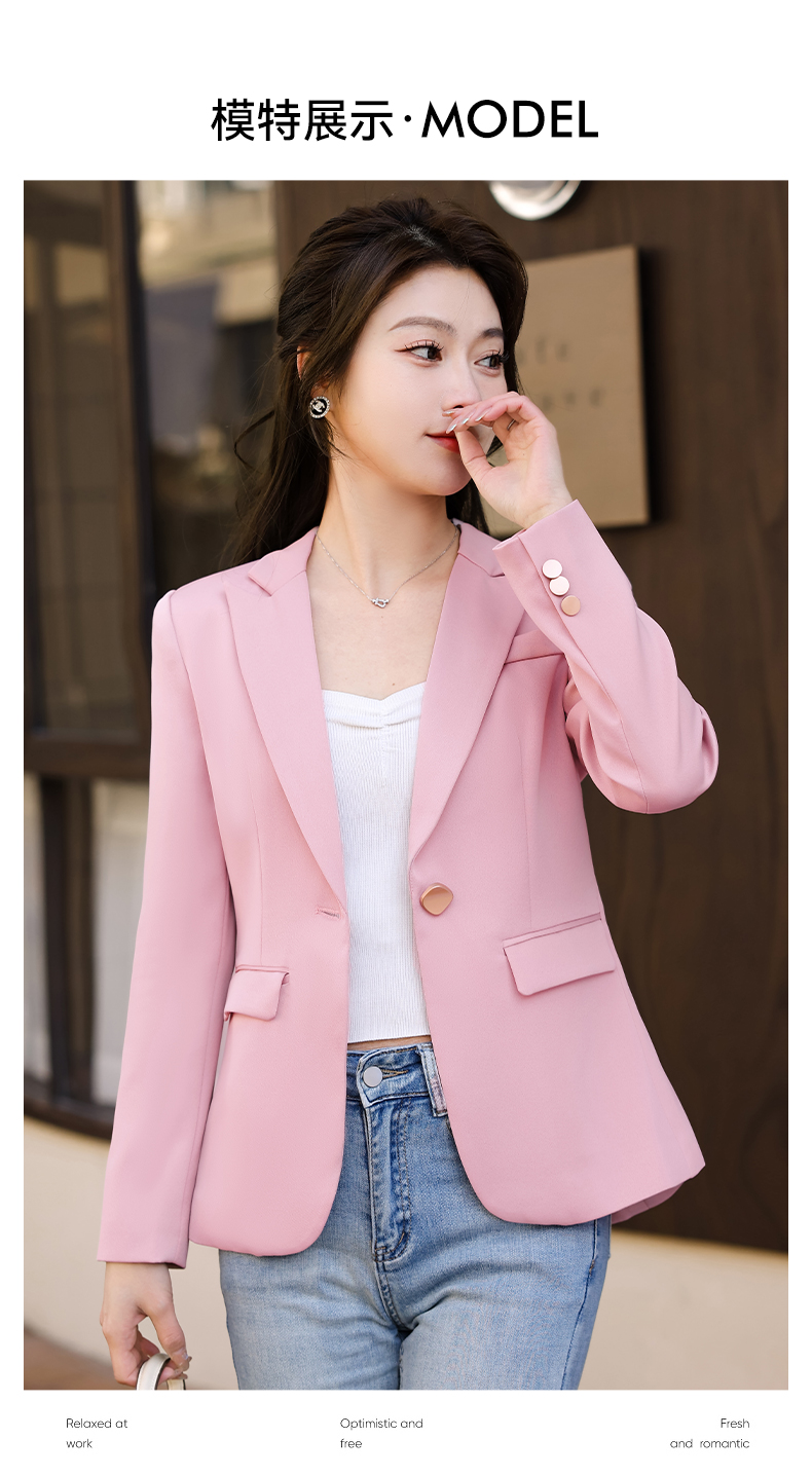 Casual white collar one button women small suit jacket 134-9081 jacket