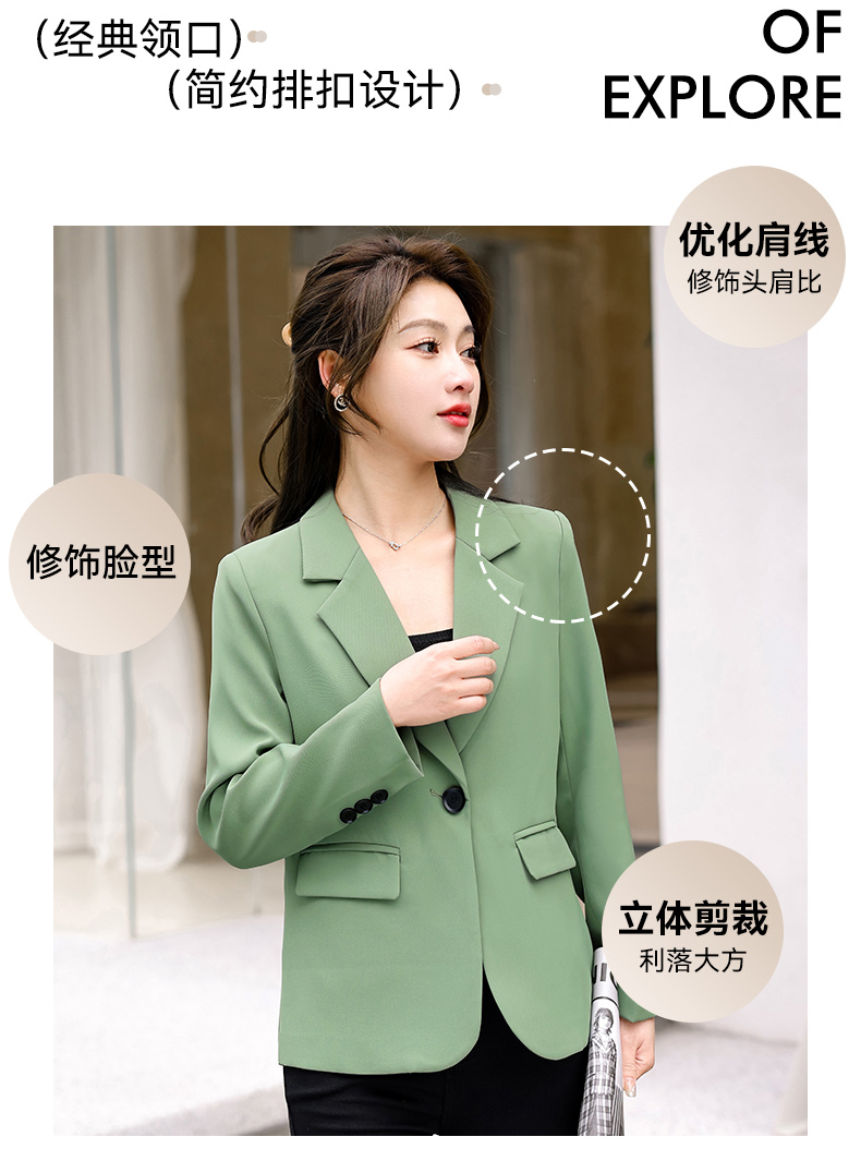 Casual white collar small suit jacket for women 134-9082 jacket