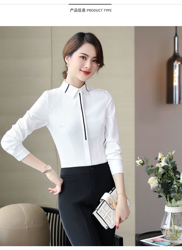 Business slim fit professional shirt DA2-6815 long sleeve shirt for women