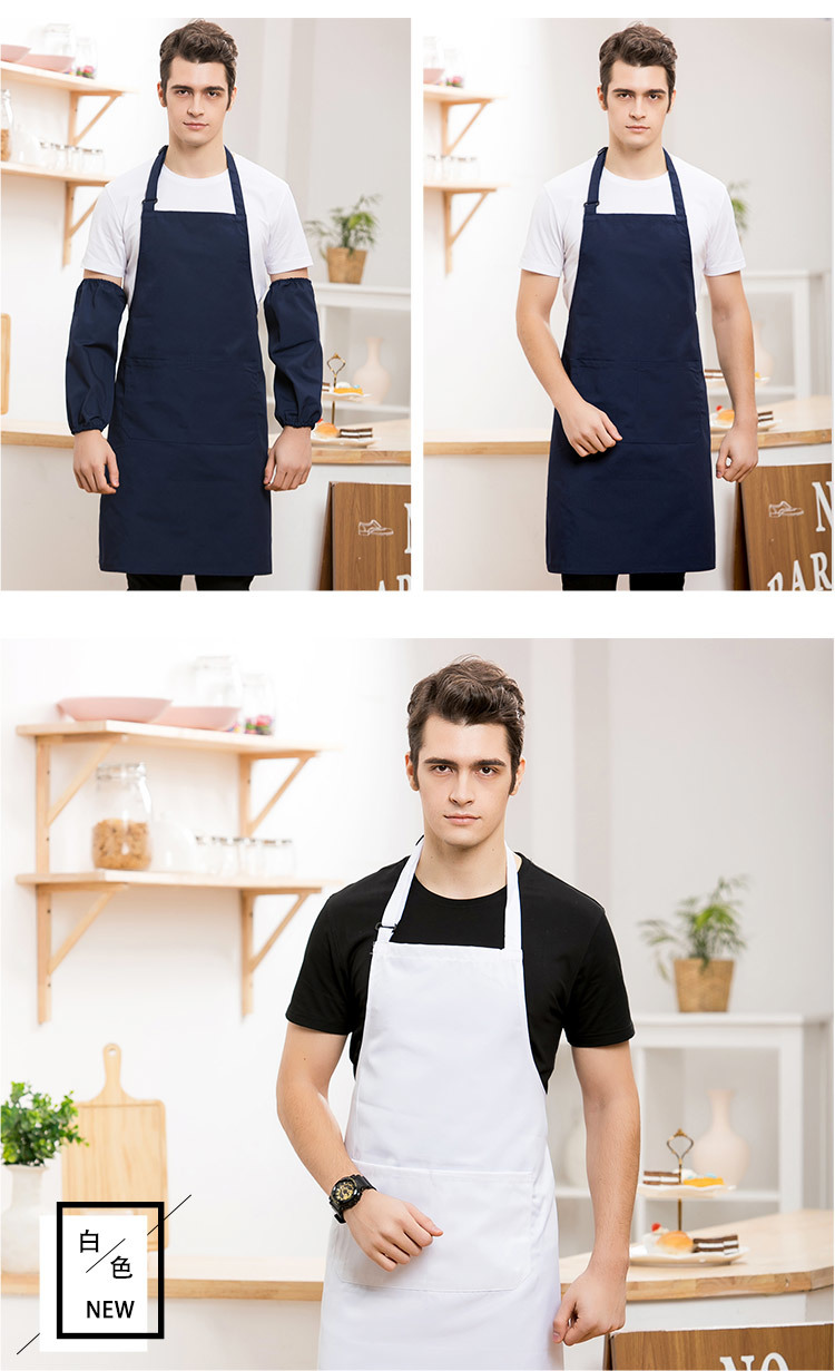 Polyester cotton halter neck long apron H01-208