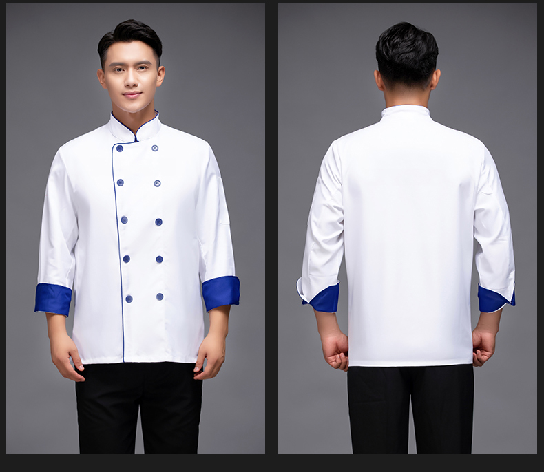 Single-side catering long-sleeved chef uniform top H12-L032