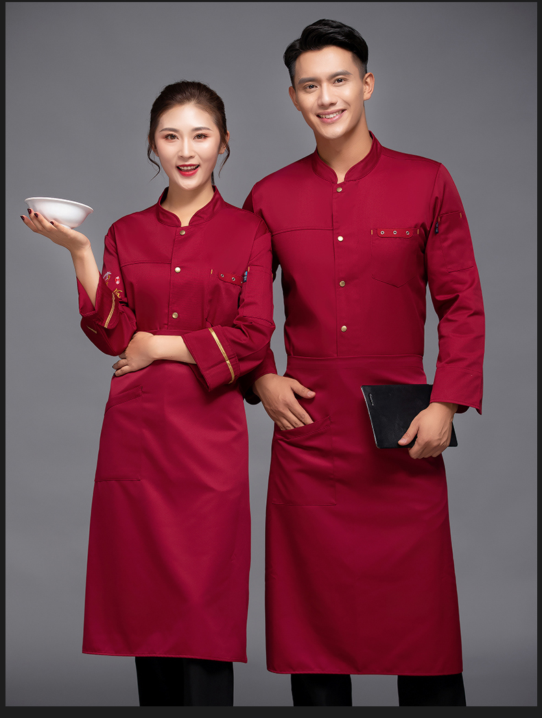 Single exhaust hole hotel long sleeve chef uniform top H12-L033