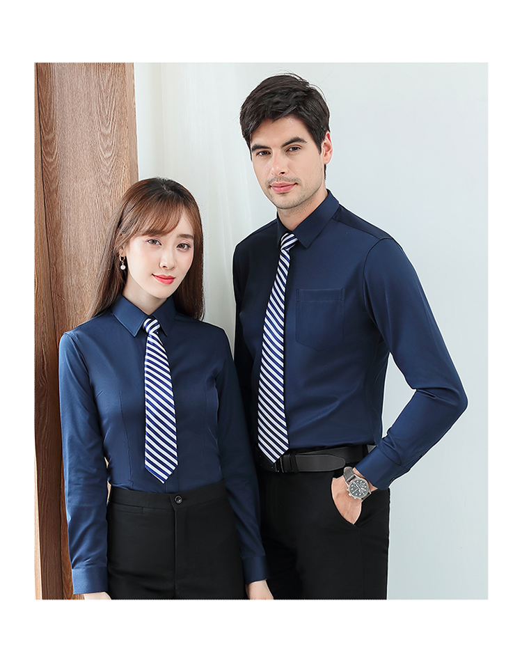 Plain modal slim fit commuter professional long-sleeved shirt for men and women DQ1-9808 long-sleeved shirt