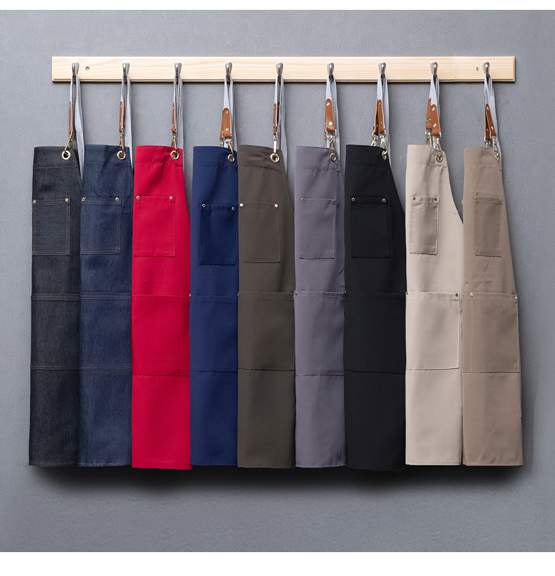 Denim waterproof pocket shoulder apron H20-20-162 denim