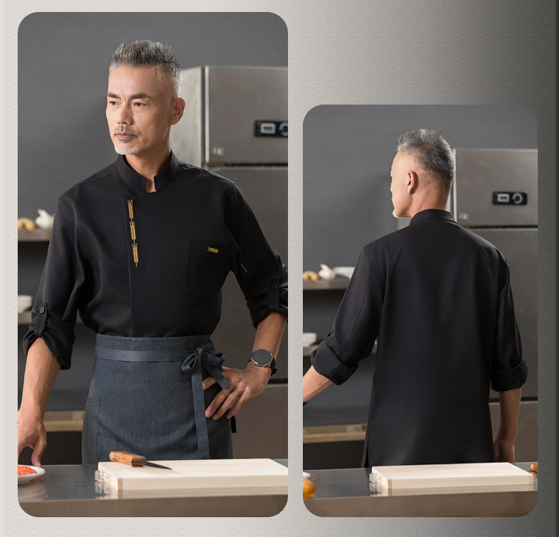 Wheat ear long sleeve chef uniform top H01-22101