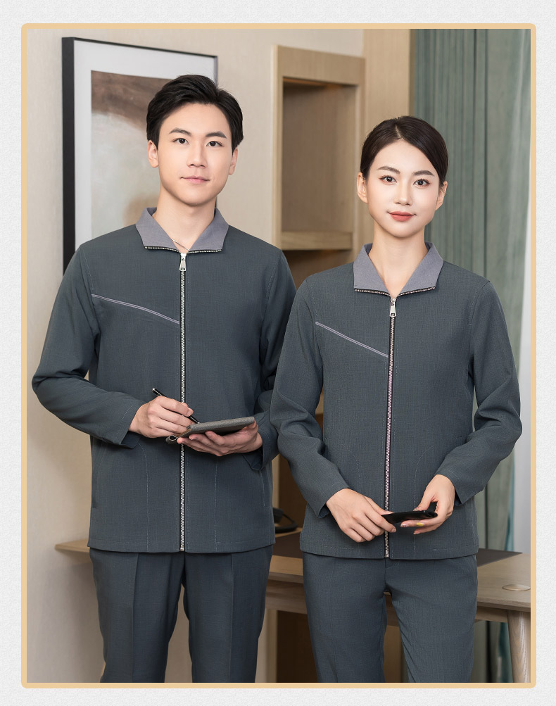 Lapel plus side hotel guest room comfortable and durable autumn and winter cleaning clothes H01-2022-49