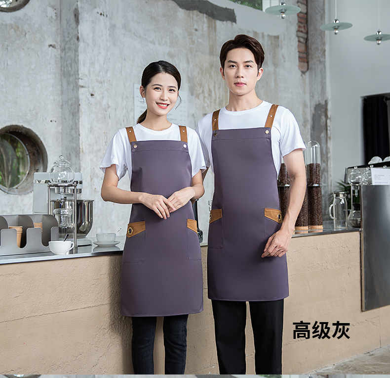 Kitchen and restaurant waterproof and oil-proof shoulder apron U01-B01