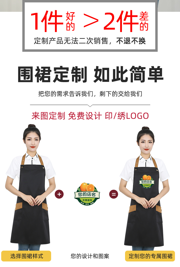 Thickened workwear adjustable H strap shoulder apron HD1-112