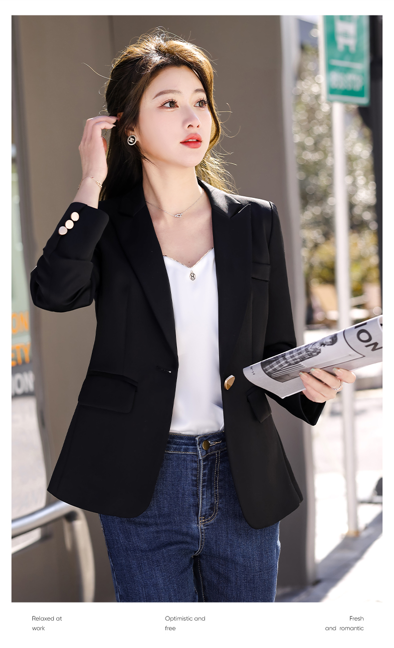 Casual white collar one button women small suit jacket 134-9081 jacket