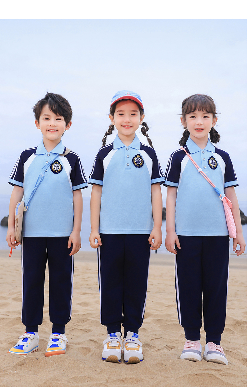 Skin-friendly and soft children sports school uniform set three-piece suit 168-6625