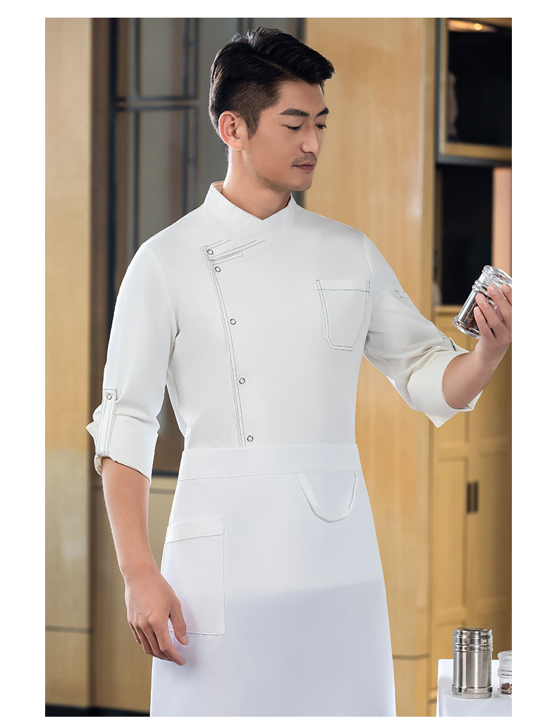 High-line five-claw button long-sleeved chef uniform H02-24302