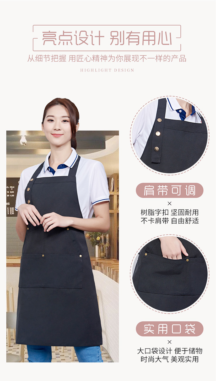 Thickened canvas halter neck adjustable apron H15-678