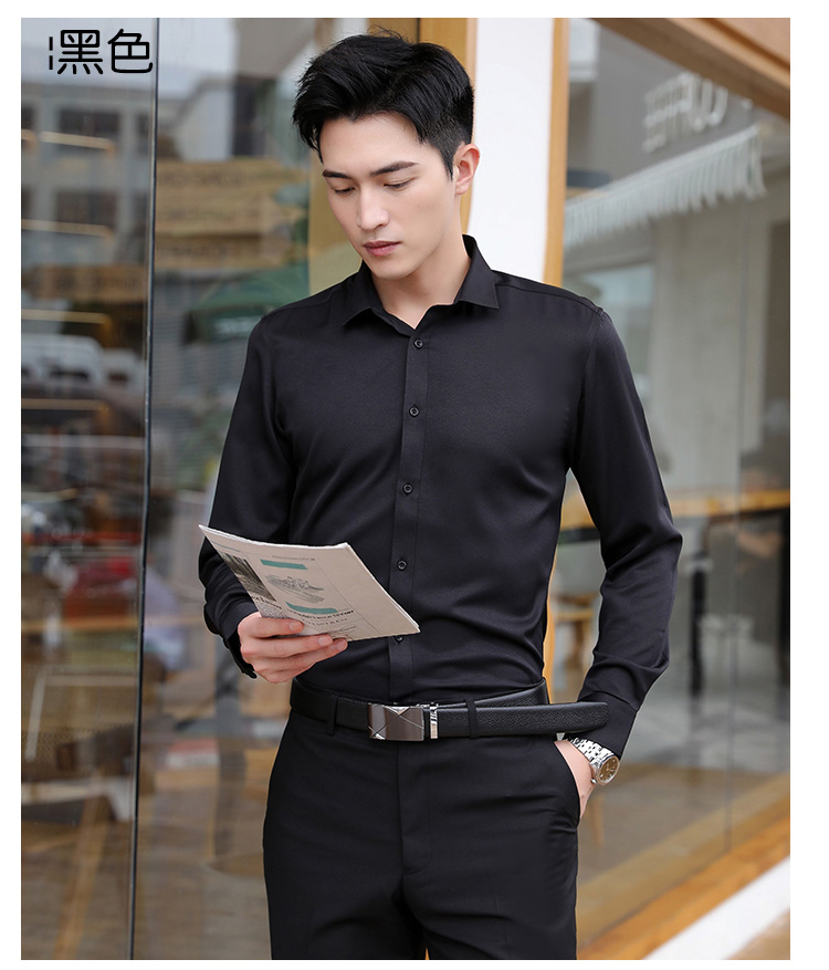 Professional twill stretch long-sleeved shirt for men 111-985 men long shirt