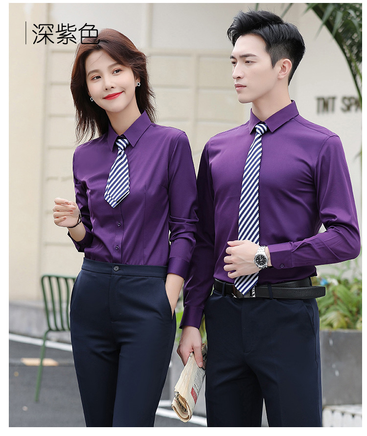 Business plain elastic long-sleeved shirt for women 111-986 women long shirt