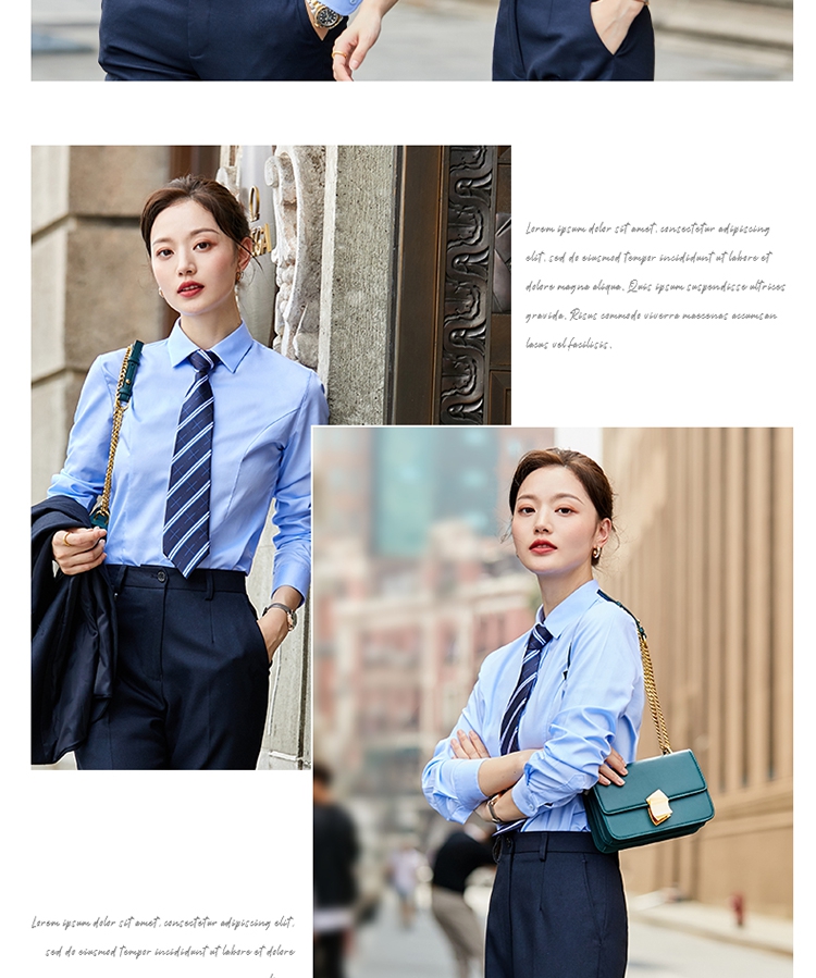 Business non-iron pure cotton plain long-sleeved shirt unisex 129-6001 long-sleeved shirt